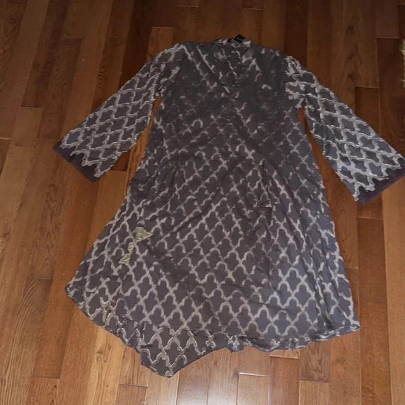 J designs Tile Print  hand embroidered Viscose Kaftan Midi dress Sz small - Picture 4 of 14